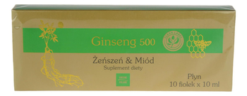 Ginseng 500 (Żeń-szeń, Miód) 10 fiolek x 10 ml