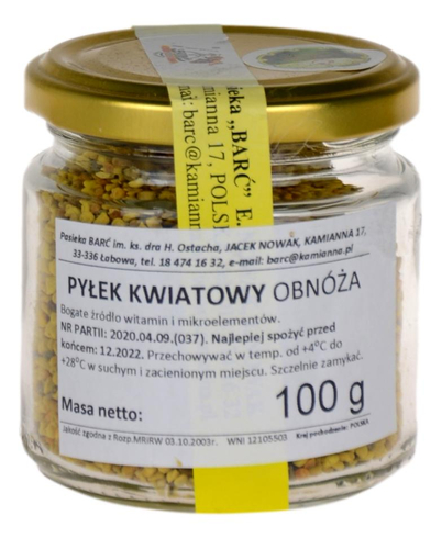 Pyłek kwiatowy obnóża 100g Pasieka BARĆ Kamianna