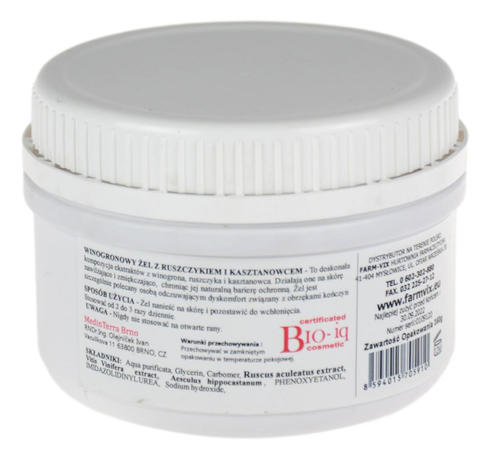 Żel winogronowy z ruszczykiem i kasztanowcem 350g FARM-VIX