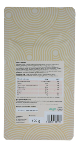 Młody jęczmień proszek 100g MY VITA