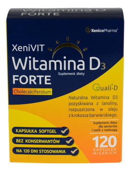 Witamina D3 FORTE 4000IU 120kapsułek XENICOPHARMA