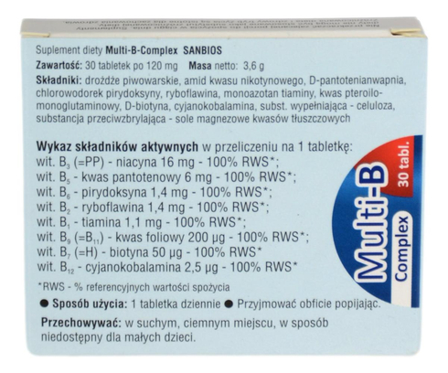 Multi-B Complex 30 tabletek SANBIOS