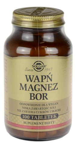 Wapń Magnez Bor 100 tabl. SOLGAR