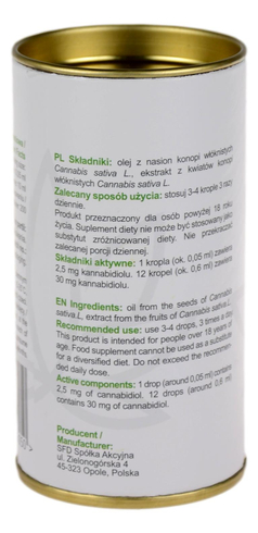 CANNABI OIL 500mg 5% (Olejek CBD) 10ml ALLNUTRITON