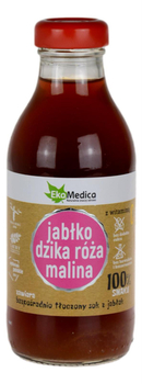 Sok jabłko-dzika róża-malina 100% smaku 300ml EKAMEDICA