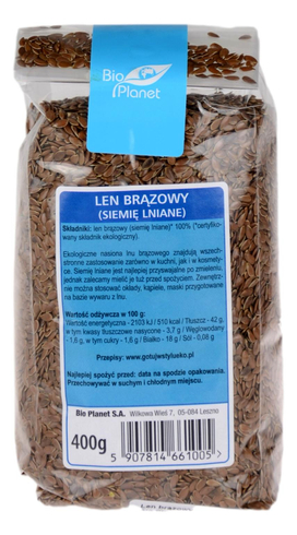 Len brązowy BIO 400g BIOPLANET