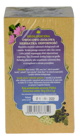 Herbatka na Odporność EKO 25x2g DARY NATURY