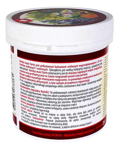 Końska Maść Szwajcarska rozgrzewająca FORTE 250ml HERBAMEDICUS
