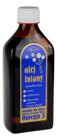 Olej lniany budwigowy tłoczony na zimno 250ml OLEJARNIA