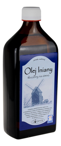 Olej lniany budwigowy tłoczony na zimno 500ml OLEJARNIA