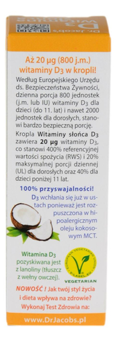 D3 Witamina słońca 20ml DR. JACOB'S