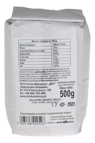 Kasza orkiszowa średnia BIO 500g BIOBABALSCY