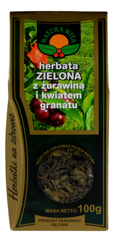 Herbata zielona z żurawiną i kwiatem granatu 100g NATURA WITA