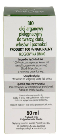 Olej Arganowy BIO, ECOCERT 60ml EFAS MAROKO