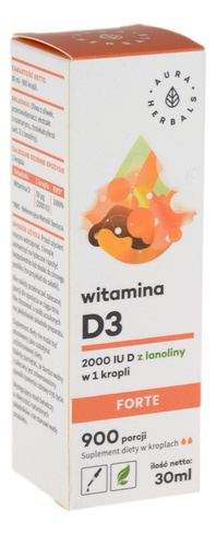 Witamina D3 FORTE 2000 30ml AURA