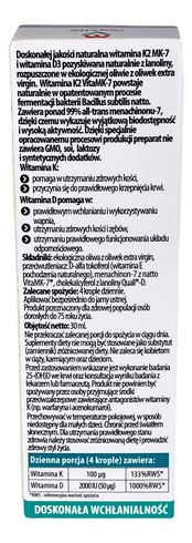 Witamina K2 + D3 w kroplach 30ml MYVITA