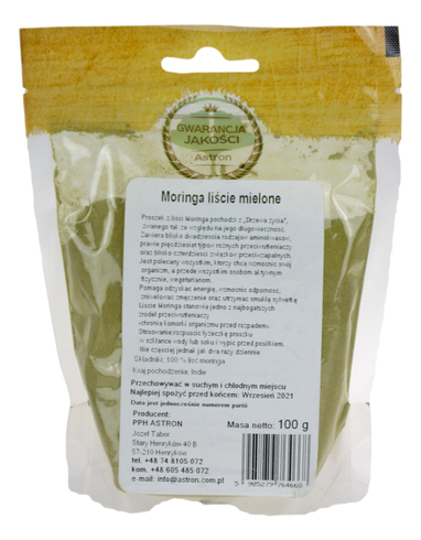 Moringa mielone liscie 100g ASTRON
