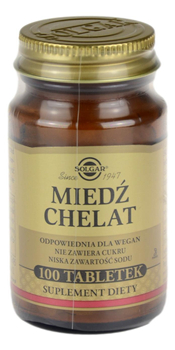 Miedź chelat 100 tabl. SOLGAR