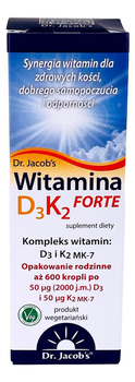 Witamina D3 + K2 w kroplach 20ml DR. JACOB'S