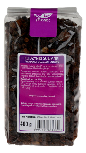 Rodzynki sułtanki BIO 400g BIO PLANET