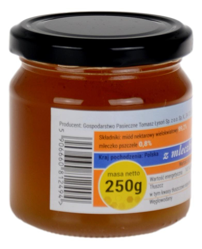 Miód z mleczkiem pszczelim 250g ŁYSOŃ