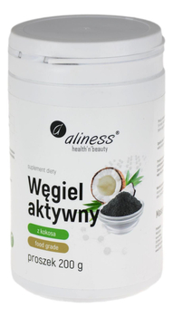 Węgiel aktywny z kokosa proszek 200g ALINESS