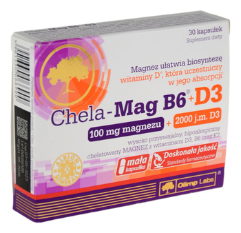 Chela-Mag B6 + D3 (Magnez + Witamina B6 + Witamina D3) 30 kapsułek OLIMP