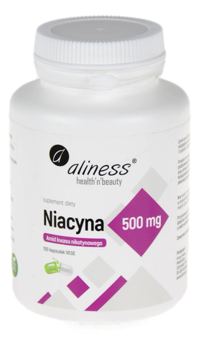 Niacyna (Witamina B3) 500mg 100kaps ALINESS