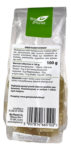 Imbir kandyzowany BIO 100g BIO PLANET