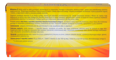 D-Vitum forte - Witamina D3 - 2000 j.m. 60 kapsułek OLEOFARM