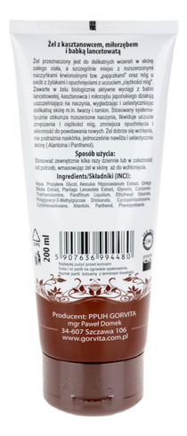 Żel z kasztanowcem, miłorzębem i babką lancetowatą 200ml GORVITA