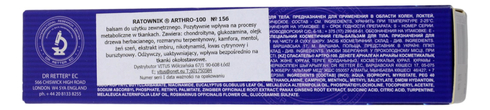 ARTHRO-100 balsam na ból stawów - Ratwonik 156 - 100ml DR RETTER
