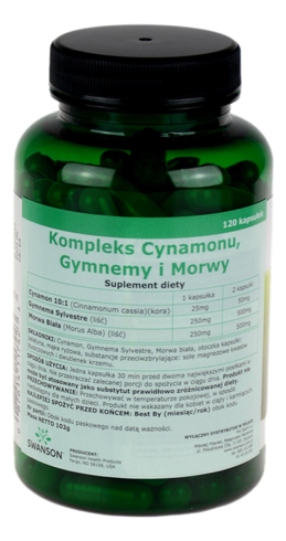 Cynamon Gymnema Morwa - Kompleks 120kaps SWANSON