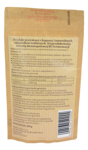 Kwas L-askorbinowy - Witamina C - 100g SKARBYGAI