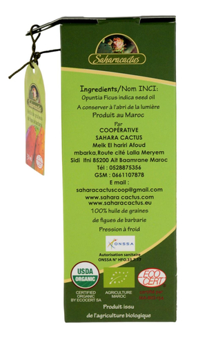 Olej z nasion opuncji figowej BIO certyfikat ECOCERT 30ml SAHARACACTUS