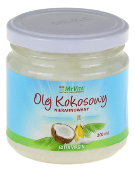 Olej kokosowy Extra Virgin Nierafinowany 200ml MYVITA