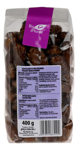 Daktyle bez pestek suszone BIO 400g BIO PLANET