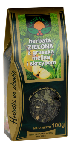 Herbata zielona z gruszką, melisą i skrzypem 100g NATURA WITA