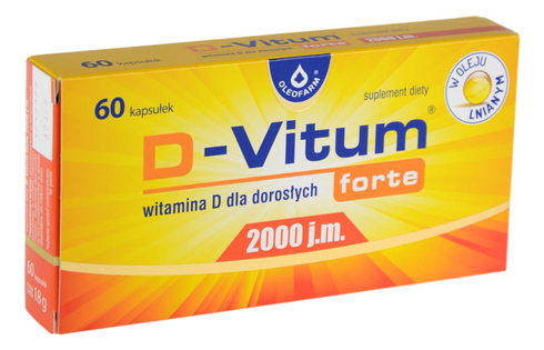 D-Vitum forte - Witamina D3 - 2000 j.m. 60 kapsułek OLEOFARM