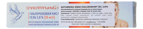 Kwas hialuronowy żel 3% - Ratownik - 40g DR RETTER