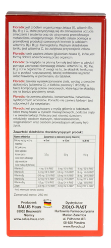 FLORADIX Żelazo i witaminy (Tonik) 250ml