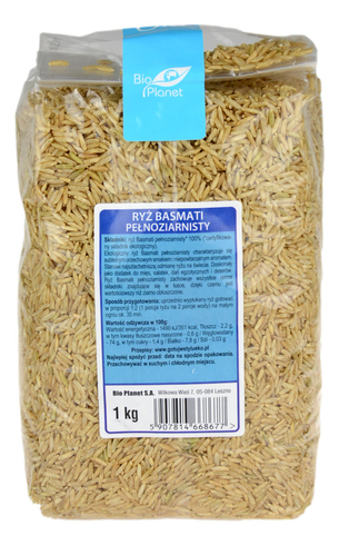 Ryż basmati pełnoziarnisty BIO 1kg BIO PLANET