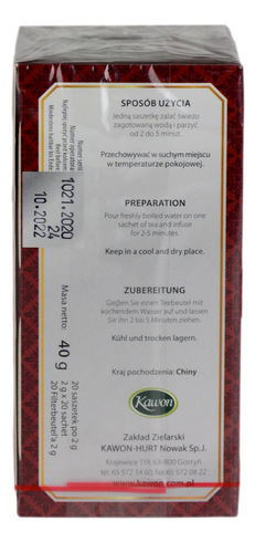 Herbata czerwona PU-ERH ekspresowa 20x2g KAWON