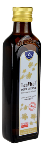 LenVitol Olej lniany budwigowy tłoczony na zimno 250ml OLEOFARM