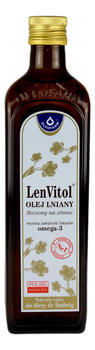 LenVitol Olej lniany budwigowy tłoczony na zimno 500ml OLEOFARM