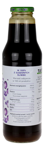 Sok z suszonych śliwek kalifornijskich 100% 750ml TAYLOR