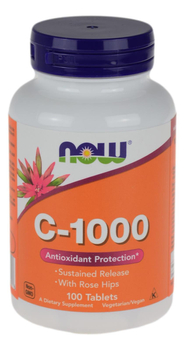 Witamina C-1000 z dziką różą o przedłużonym uwalnianiu 100 tab. NOW
