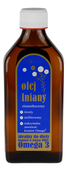 Olej lniany budwigowy tłoczony na zimno 250ml OLEJARNIA