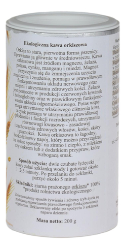 Kawa orkiszowa BIO 200g DARY NATURY
