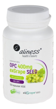 Ekstrakt z pestek winogron (OPC exGrapeSeeds) 400mg 100kaps ALINESS